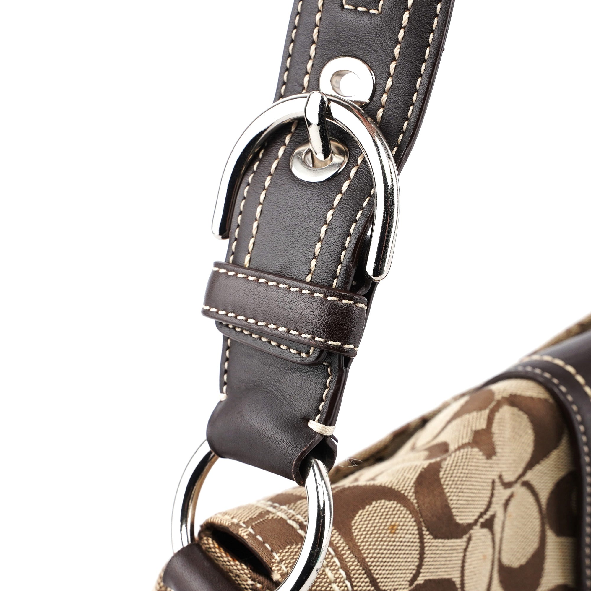 10603 Beige Brown Signature C Soho Shoulder Bag