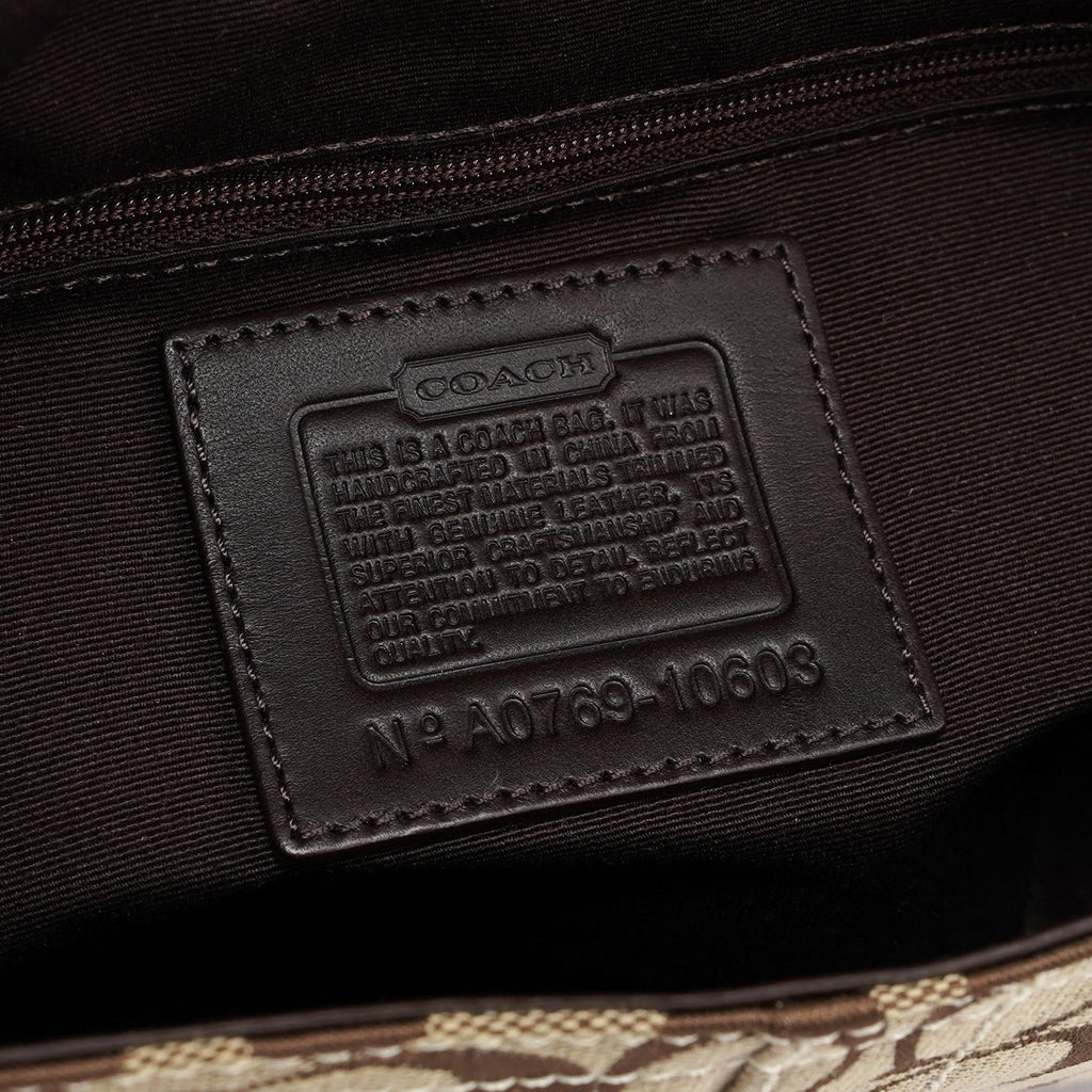 10603 Beige Brown Signature C Soho Shoulder Bag