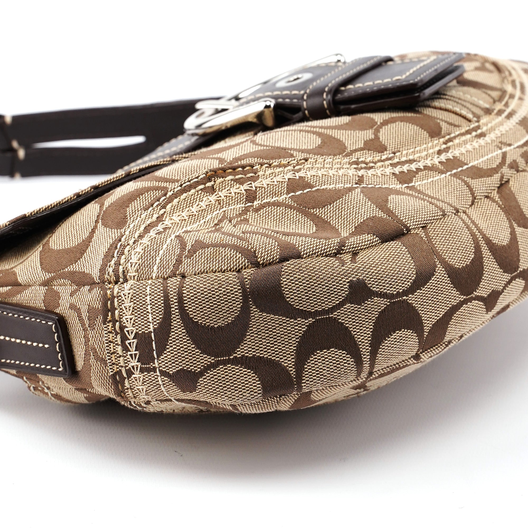 10603 Beige Brown Signature C Soho Shoulder Bag