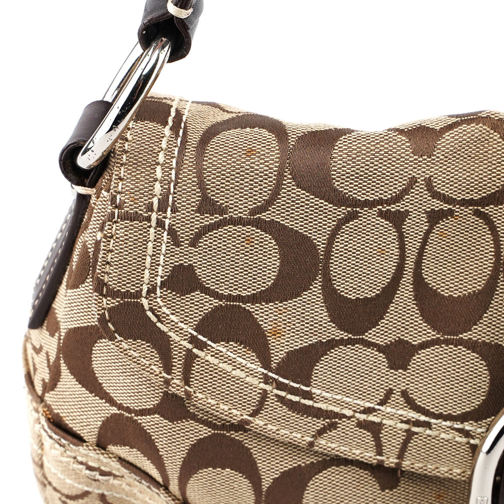 10603 Beige Brown Signature C Soho Shoulder Bag