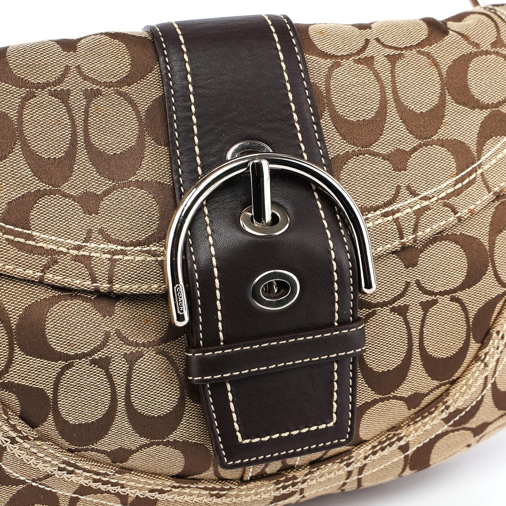 10603 Beige Brown Signature C Soho Shoulder Bag