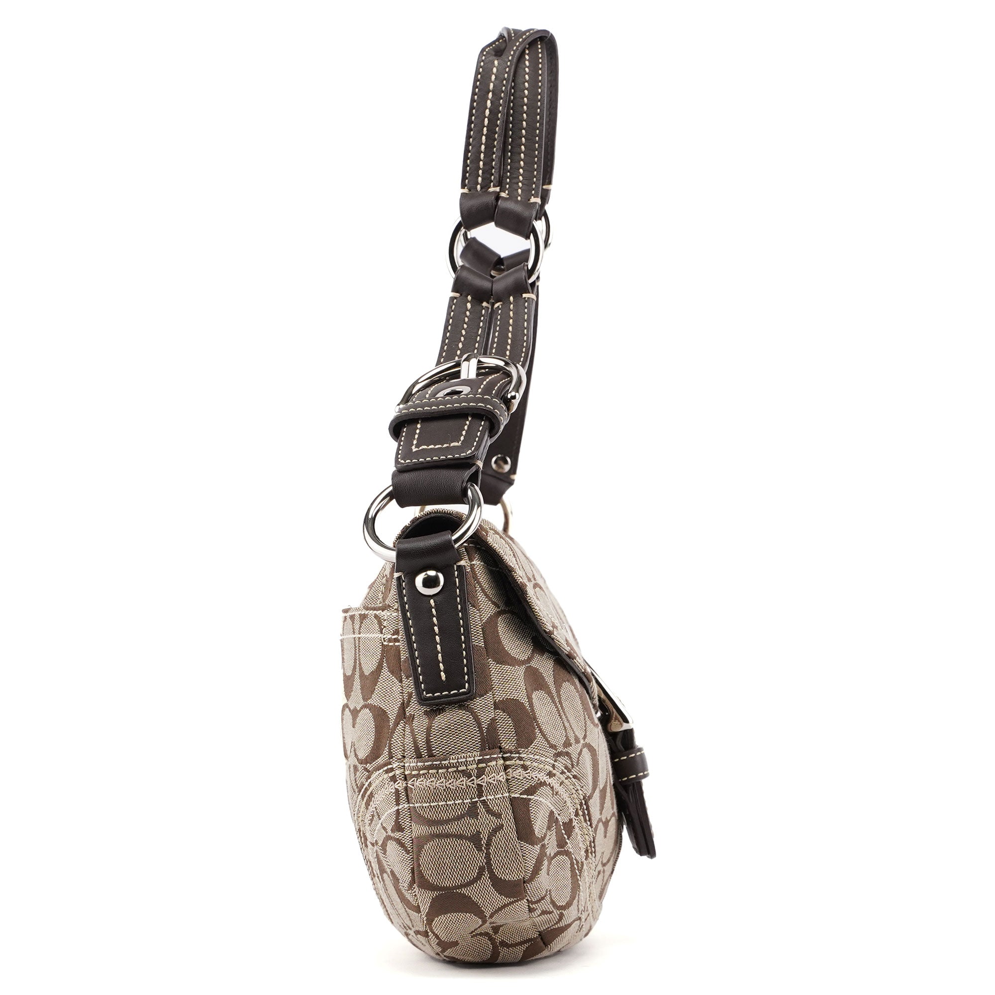 10603 Beige Brown Signature C Soho Shoulder Bag