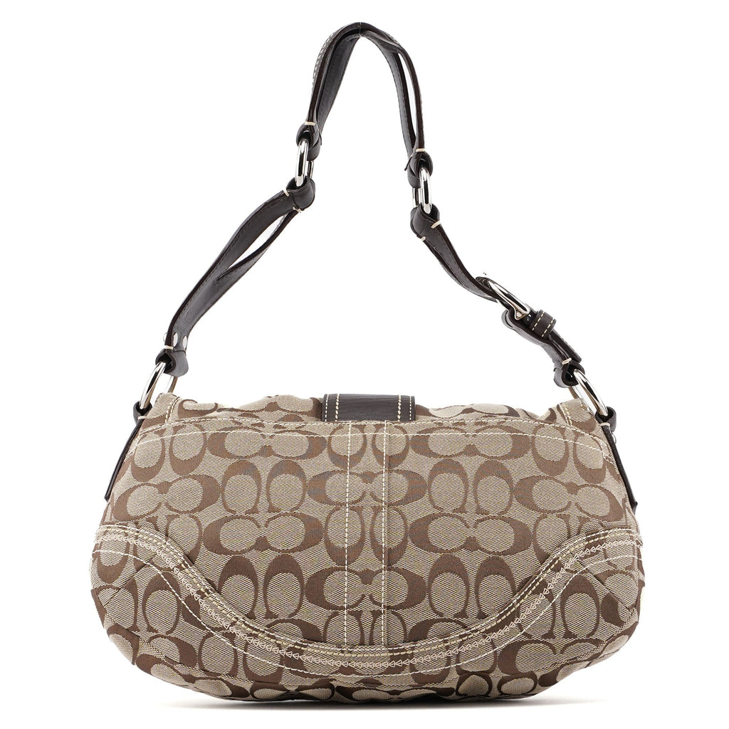 10603 Beige Brown Signature C Soho Shoulder Bag