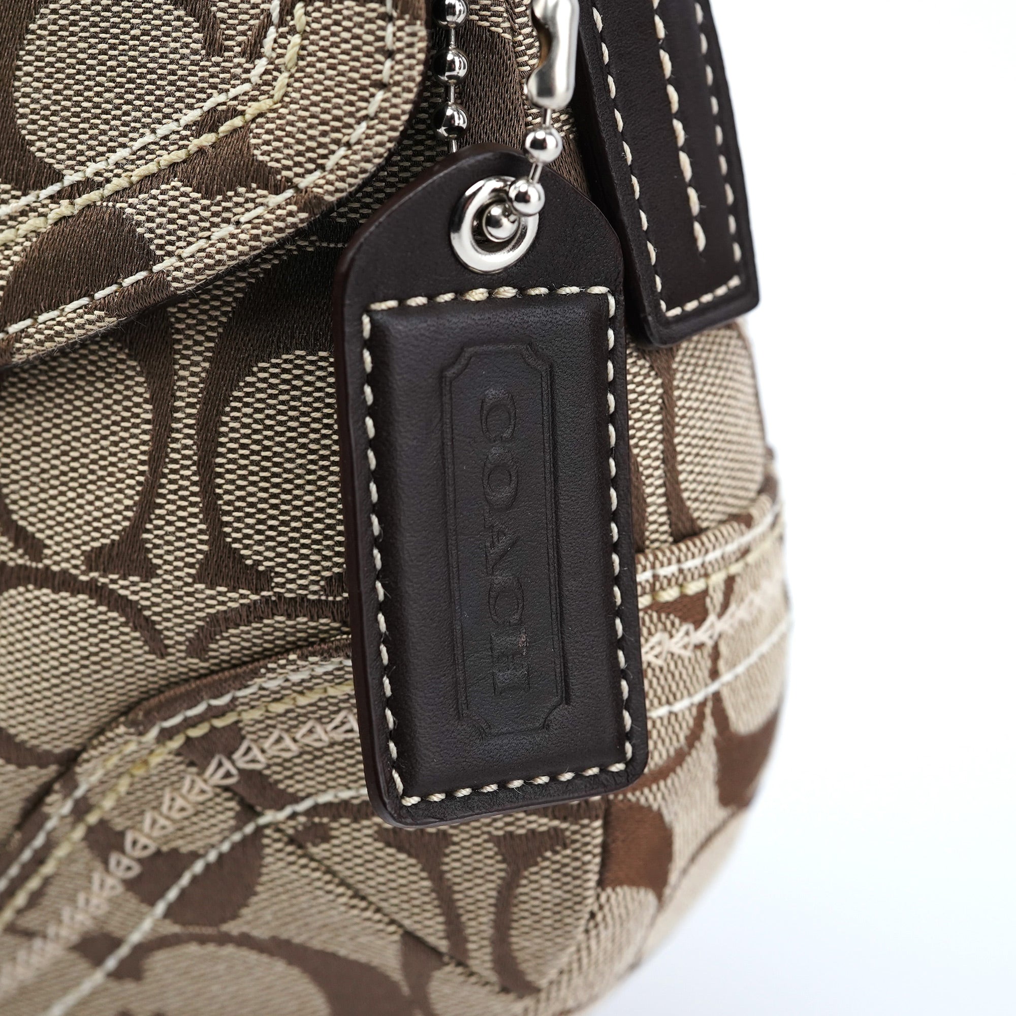 10603 Beige Brown Signature C Soho Shoulder Bag