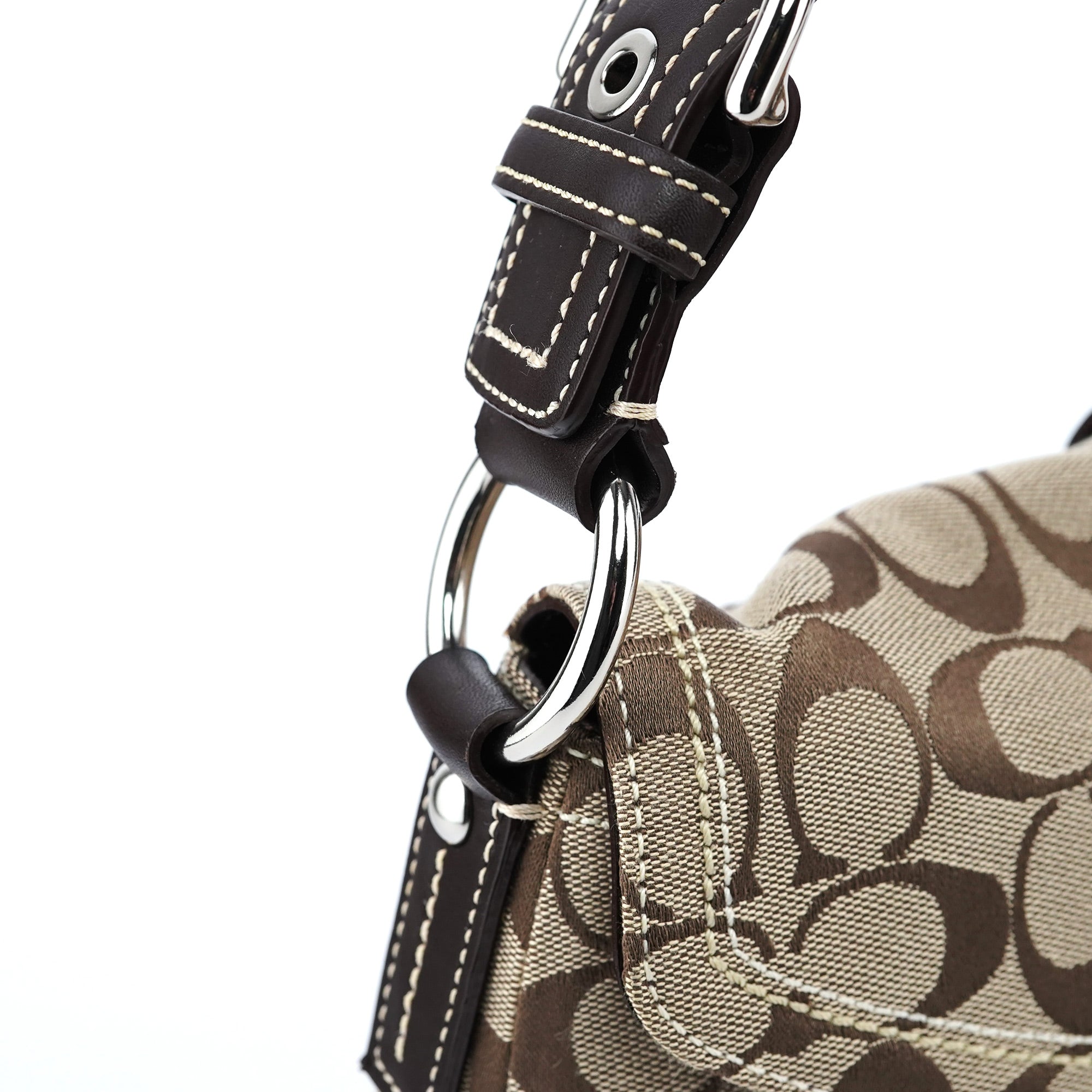 10603 Beige Brown Signature C Soho Shoulder Bag