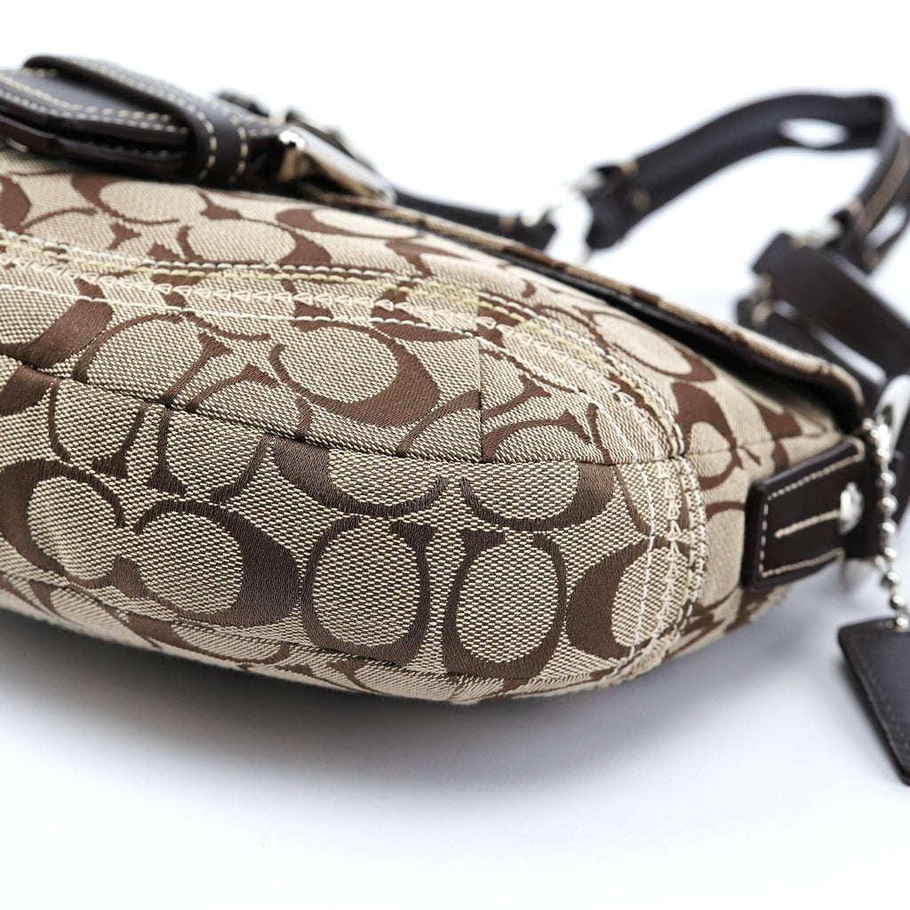 10603 Beige Brown Signature C Soho Shoulder Bag