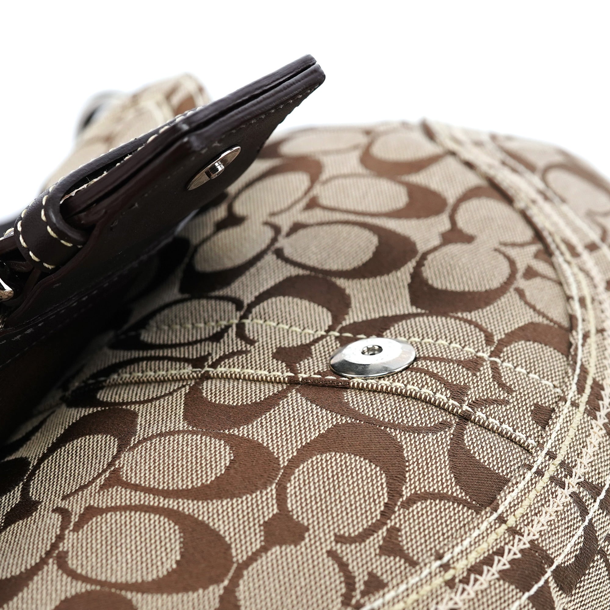 10603 Beige Brown Signature C Soho Shoulder Bag