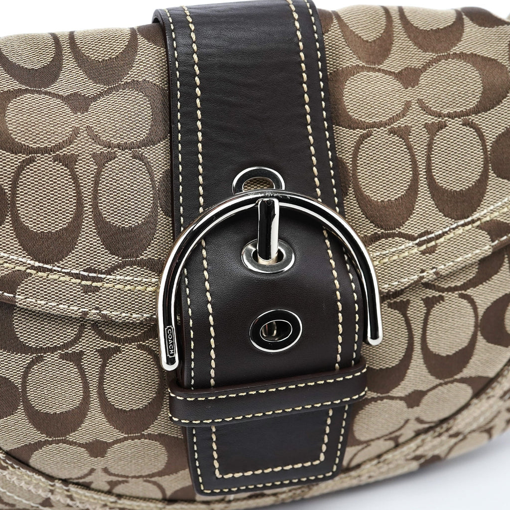 10603 Beige Brown Signature C Soho Shoulder Bag