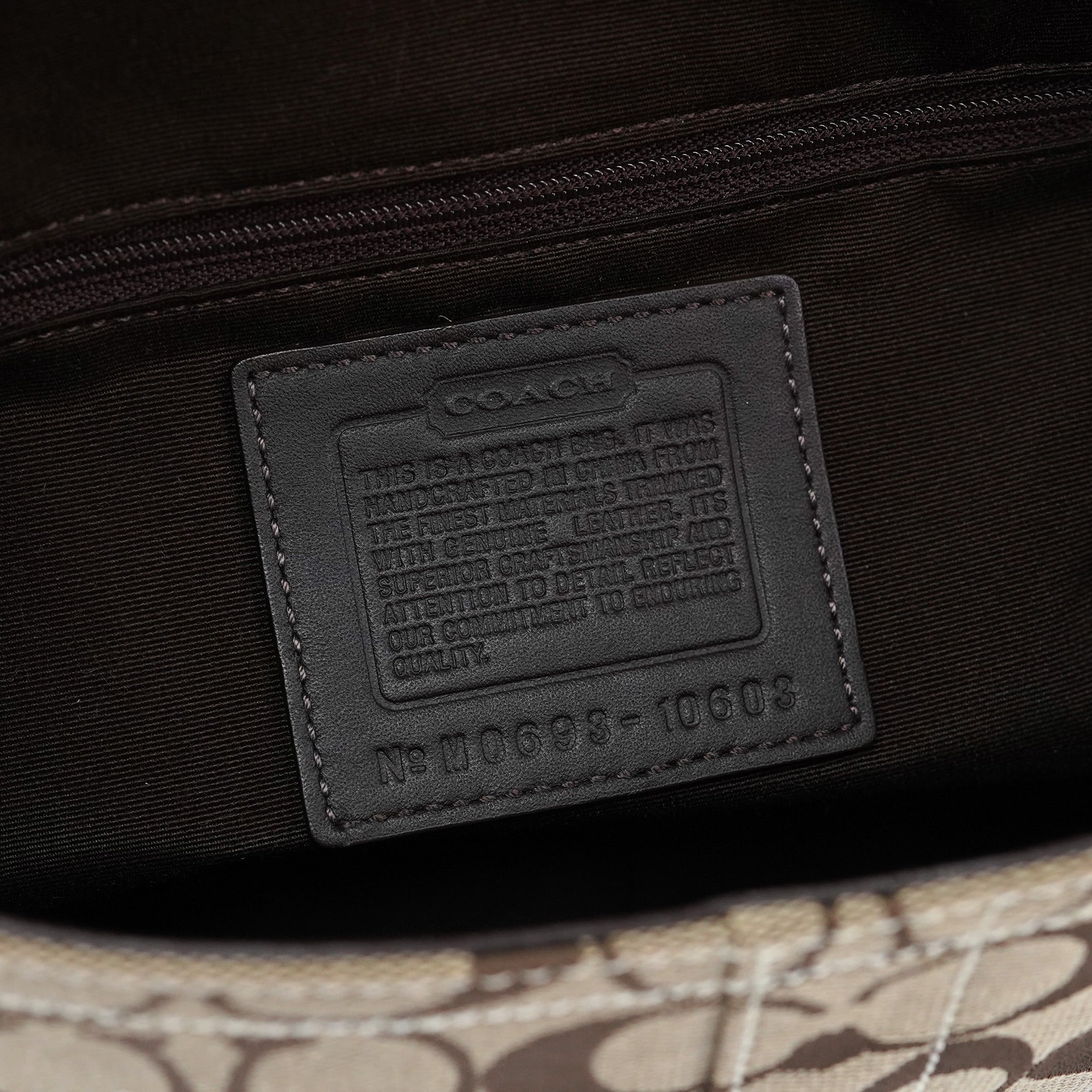 10603 Beige Brown Signature C Soho Shoulder Bag