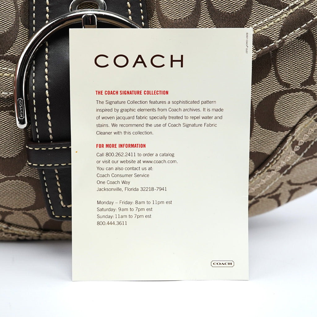 10603 Beige Brown Signature C Soho Shoulder Bag