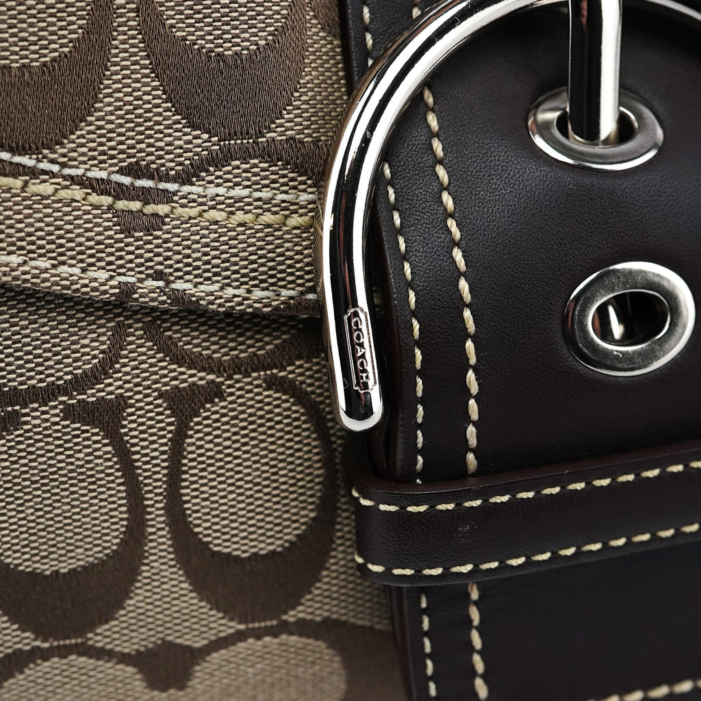 10603 Beige Brown Signature C Soho Shoulder Bag