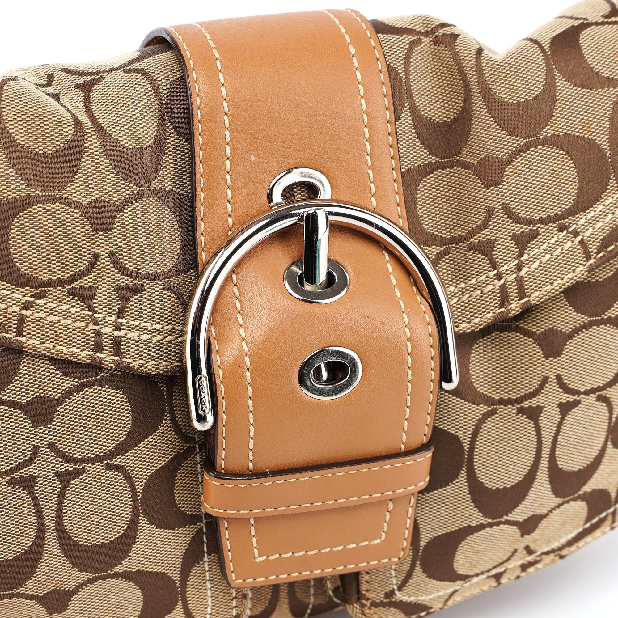 10604 Beige Signature C Soho Shoulder Bag