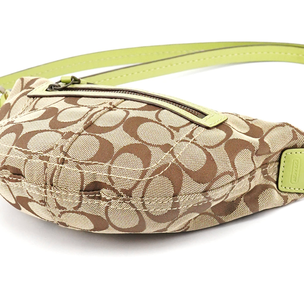 10840 Beige Green Signature 2-Way Bag