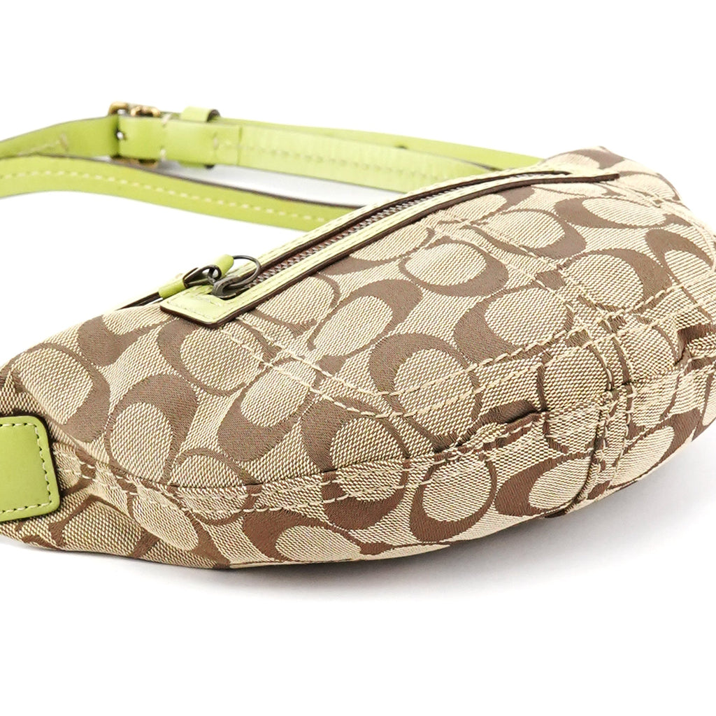 10840 Beige Green Signature 2-Way Bag