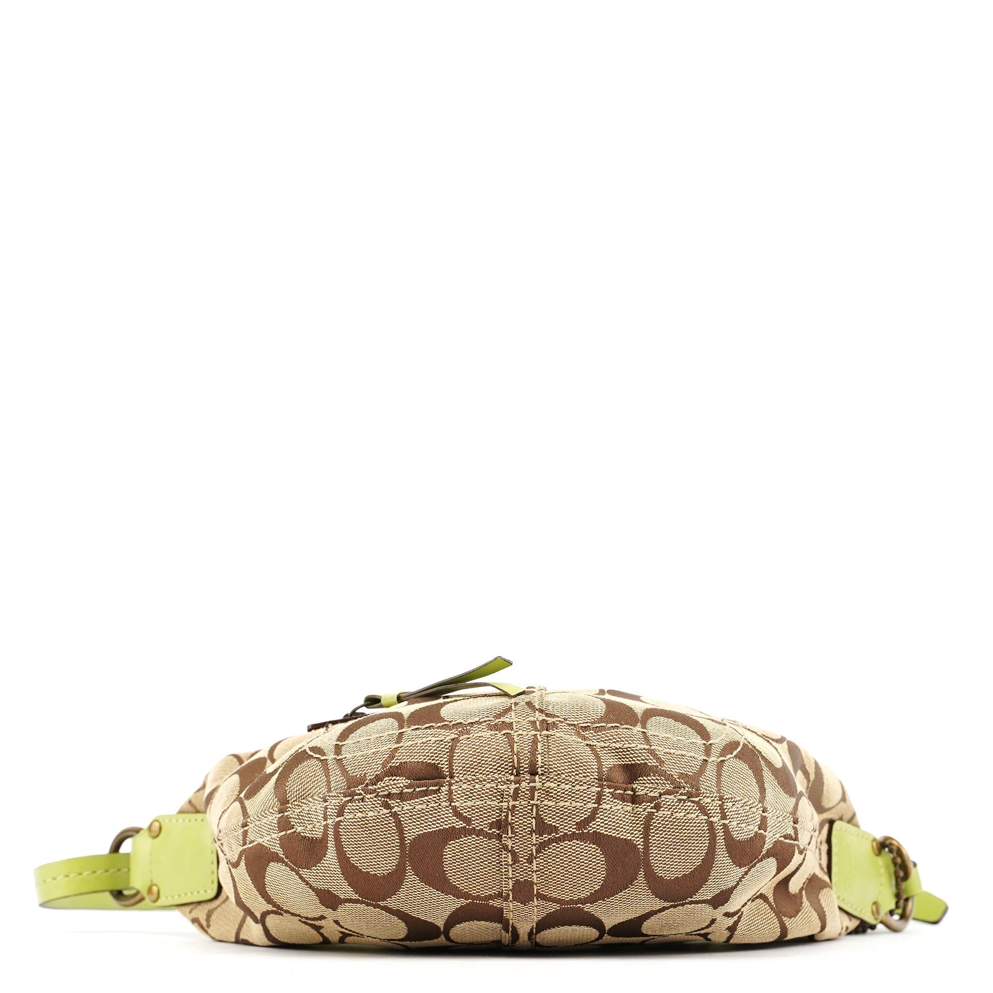 10840 Beige Green Signature 2-Way Bag