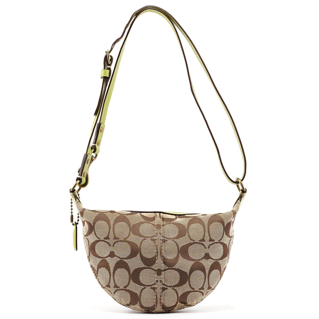 10840 Beige Green Signature C Mini Swing Bag