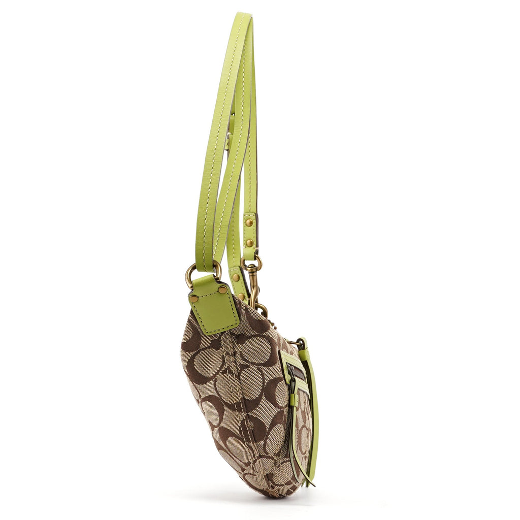 10840 Beige Green Signature C Mini Swing Bag