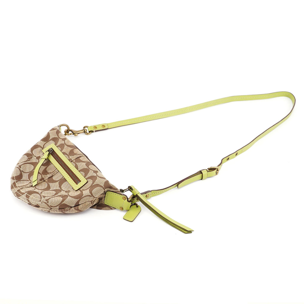 10840 Beige Green Signature C Mini Swing Bag