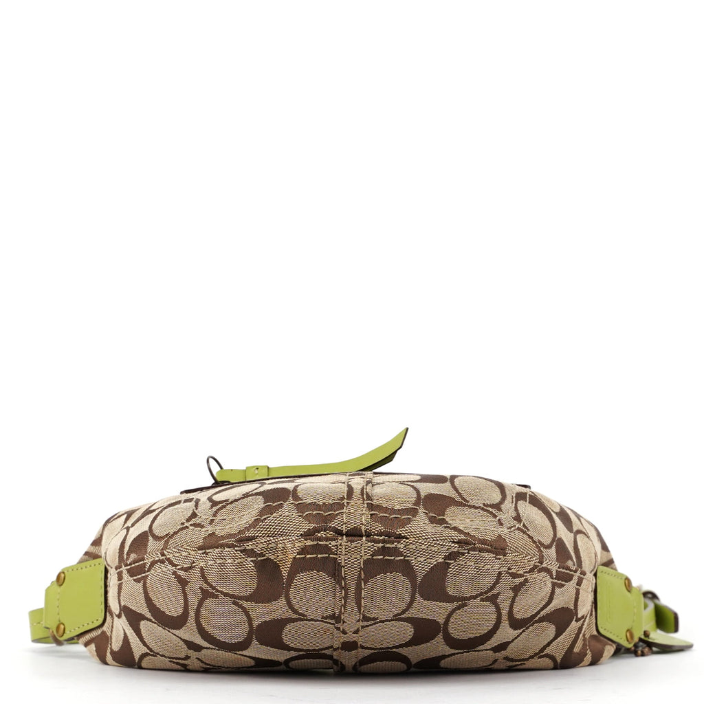 10840 Beige Green Signature C Mini Swing Bag
