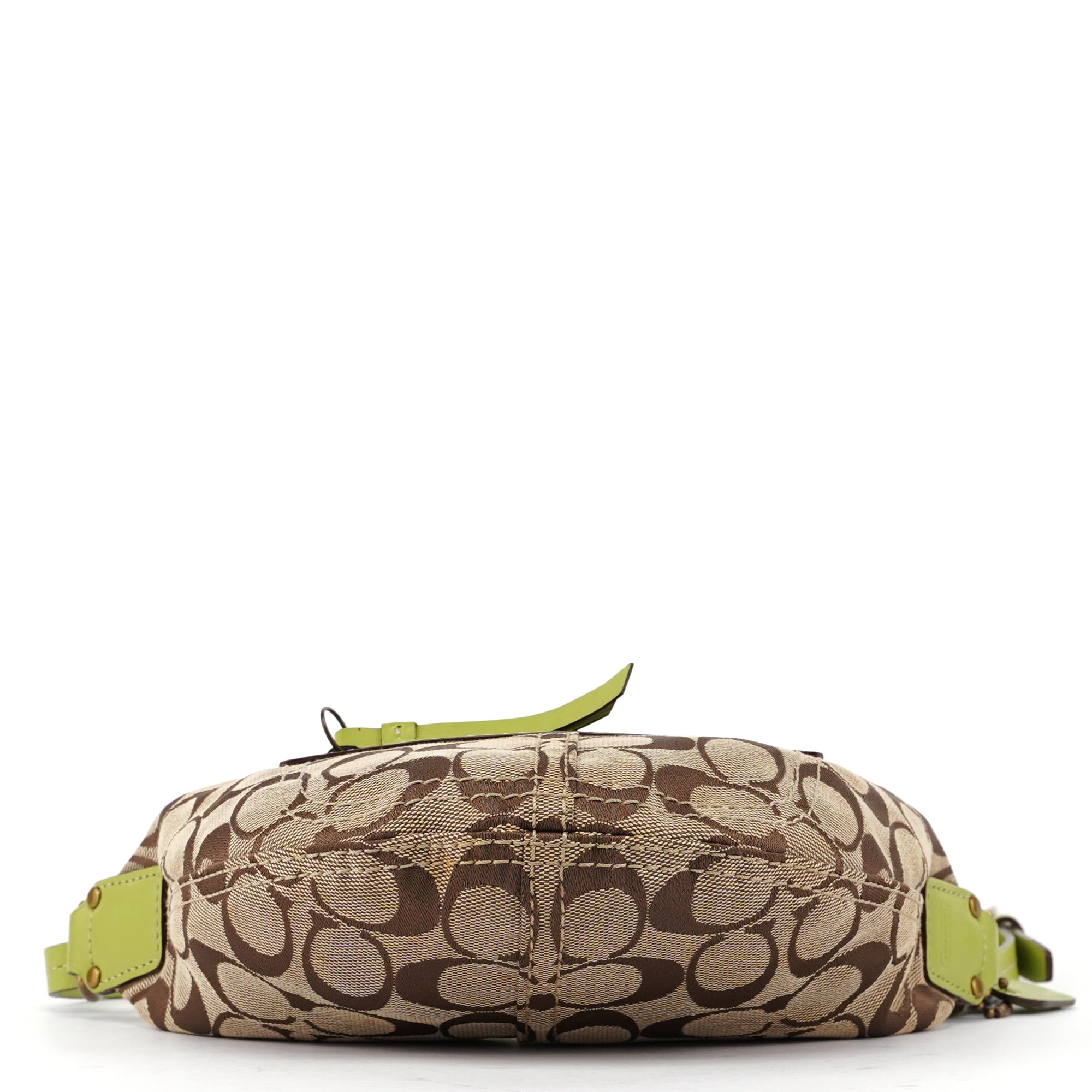 10840 Beige Green Signature C Mini Swing Bag