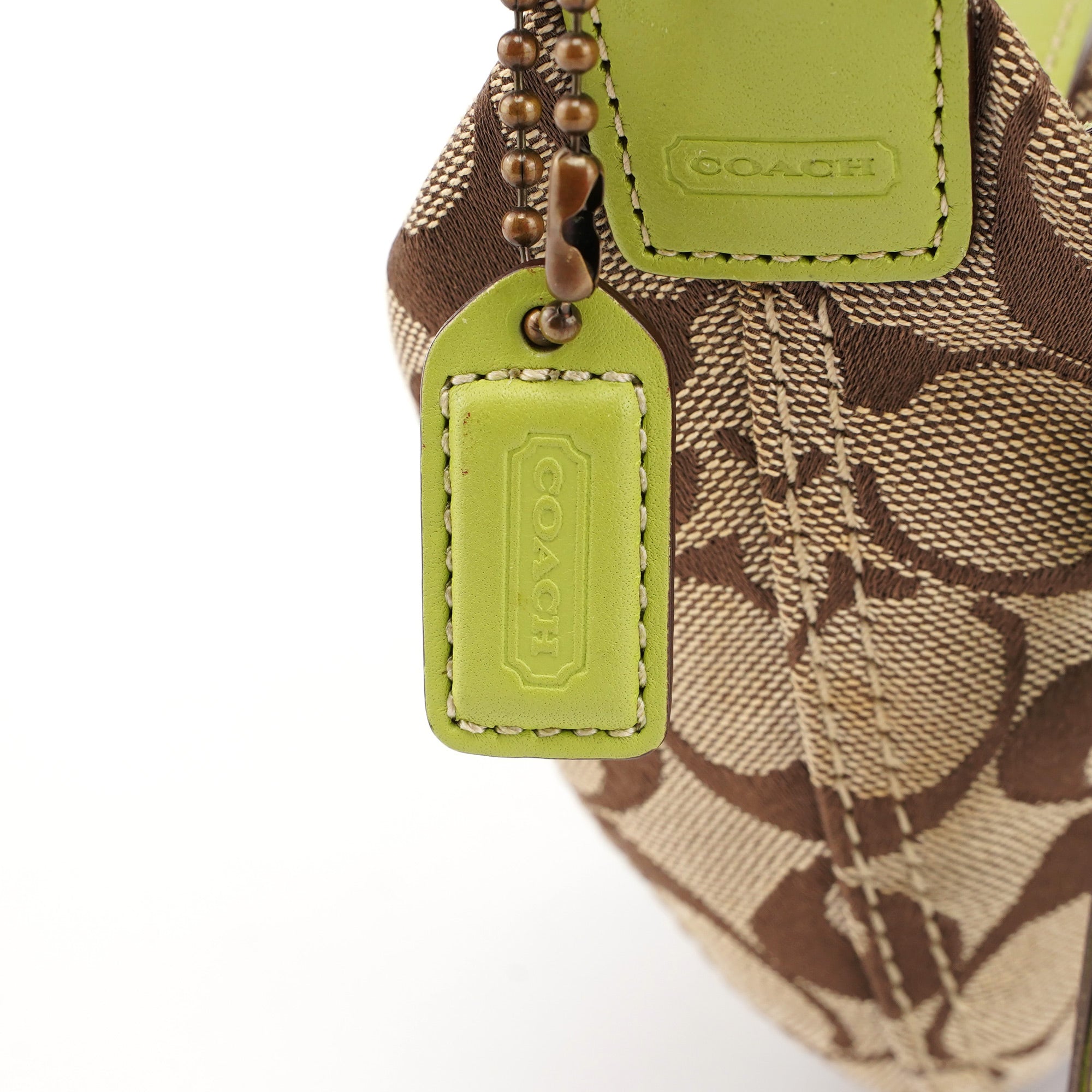 10840 Beige Green Signature C Mini Swing Bag