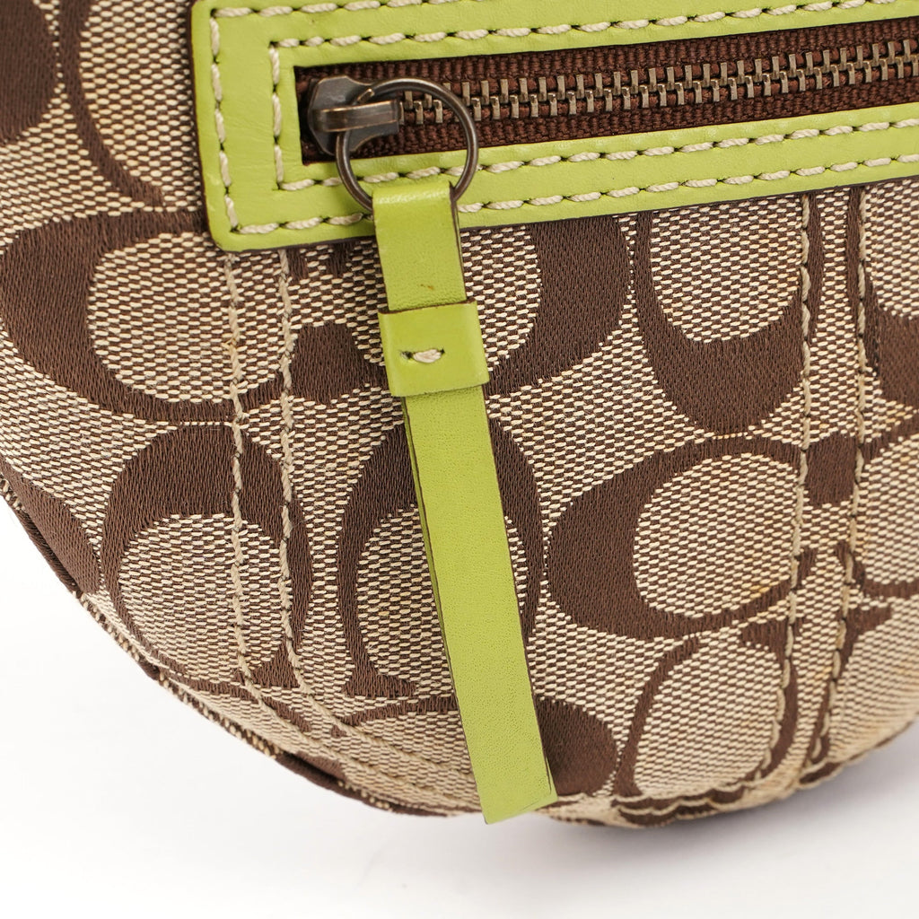 10840 Beige Green Signature C Mini Swing Bag