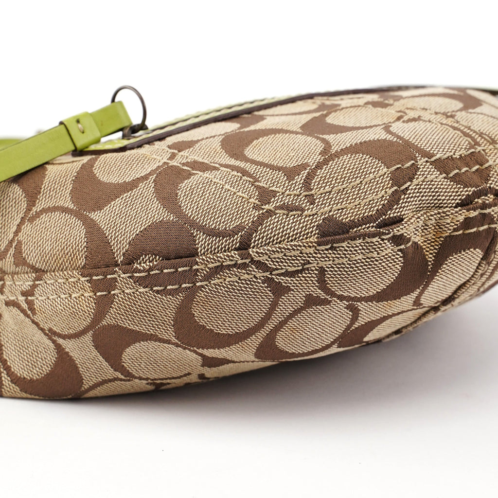 10840 Beige Green Signature C Mini Swing Bag