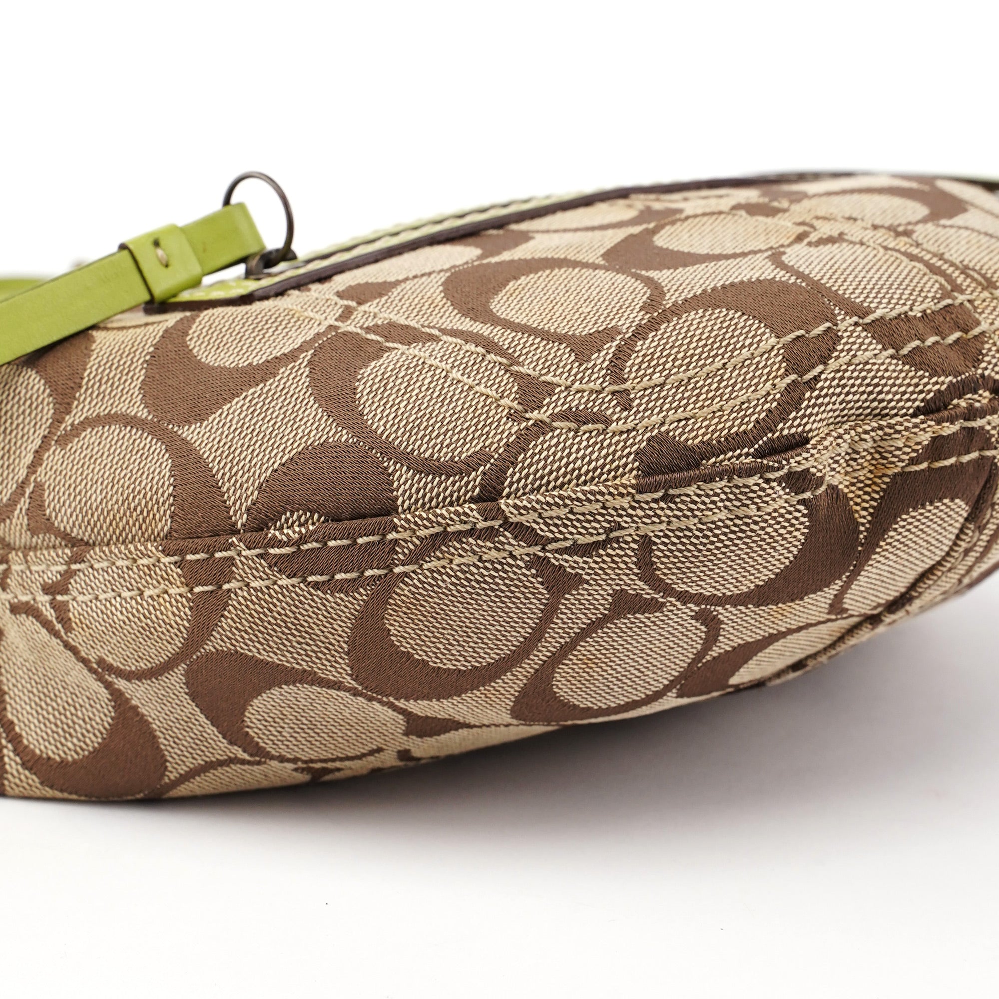 10840 Beige Green Signature C Mini Swing Bag