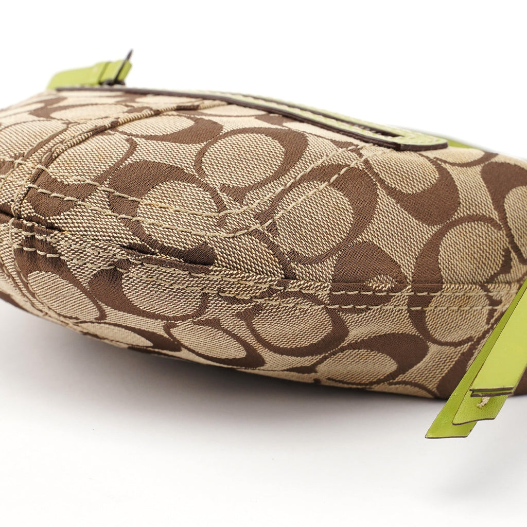 10840 Beige Green Signature C Mini Swing Bag