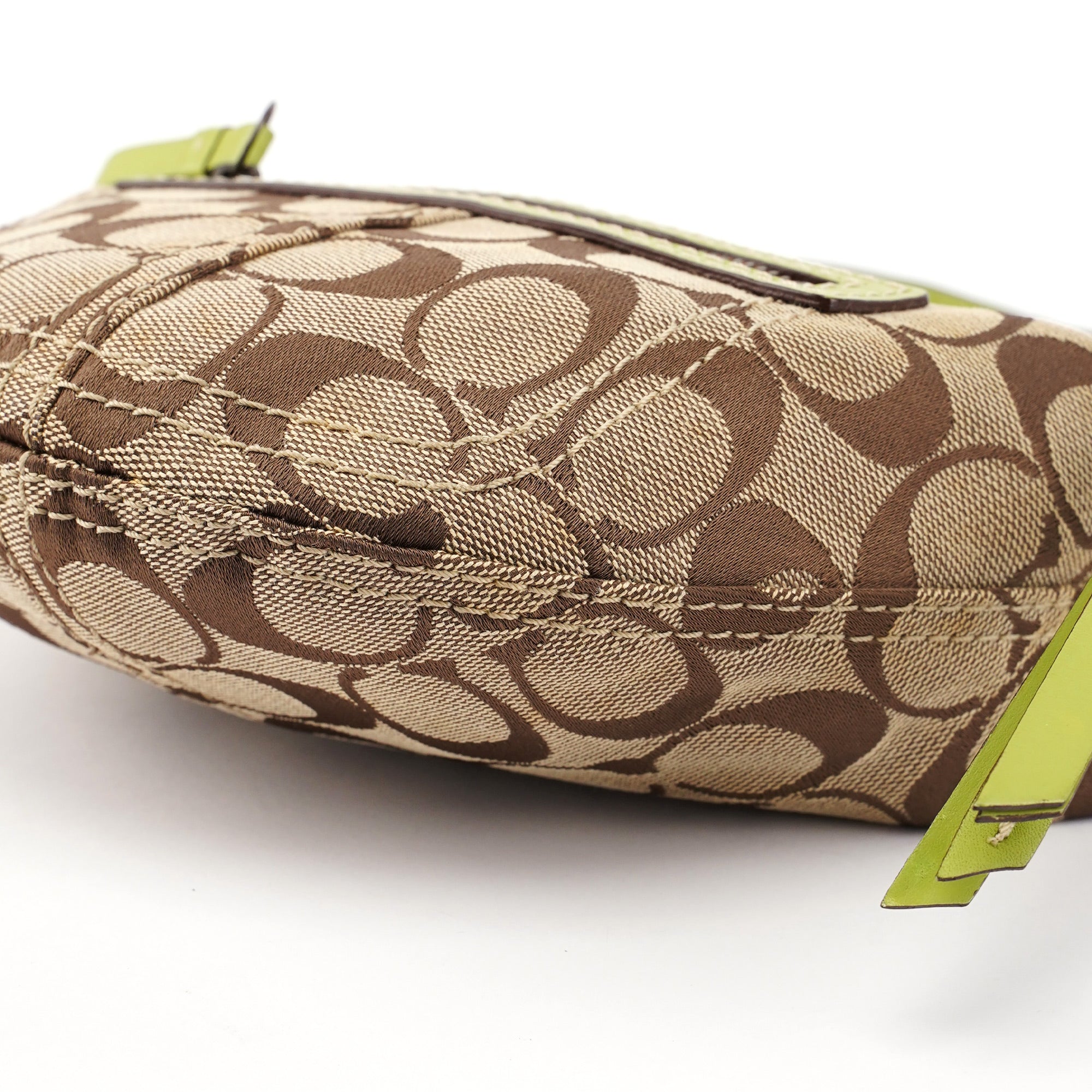 10840 Beige Green Signature C Mini Swing Bag