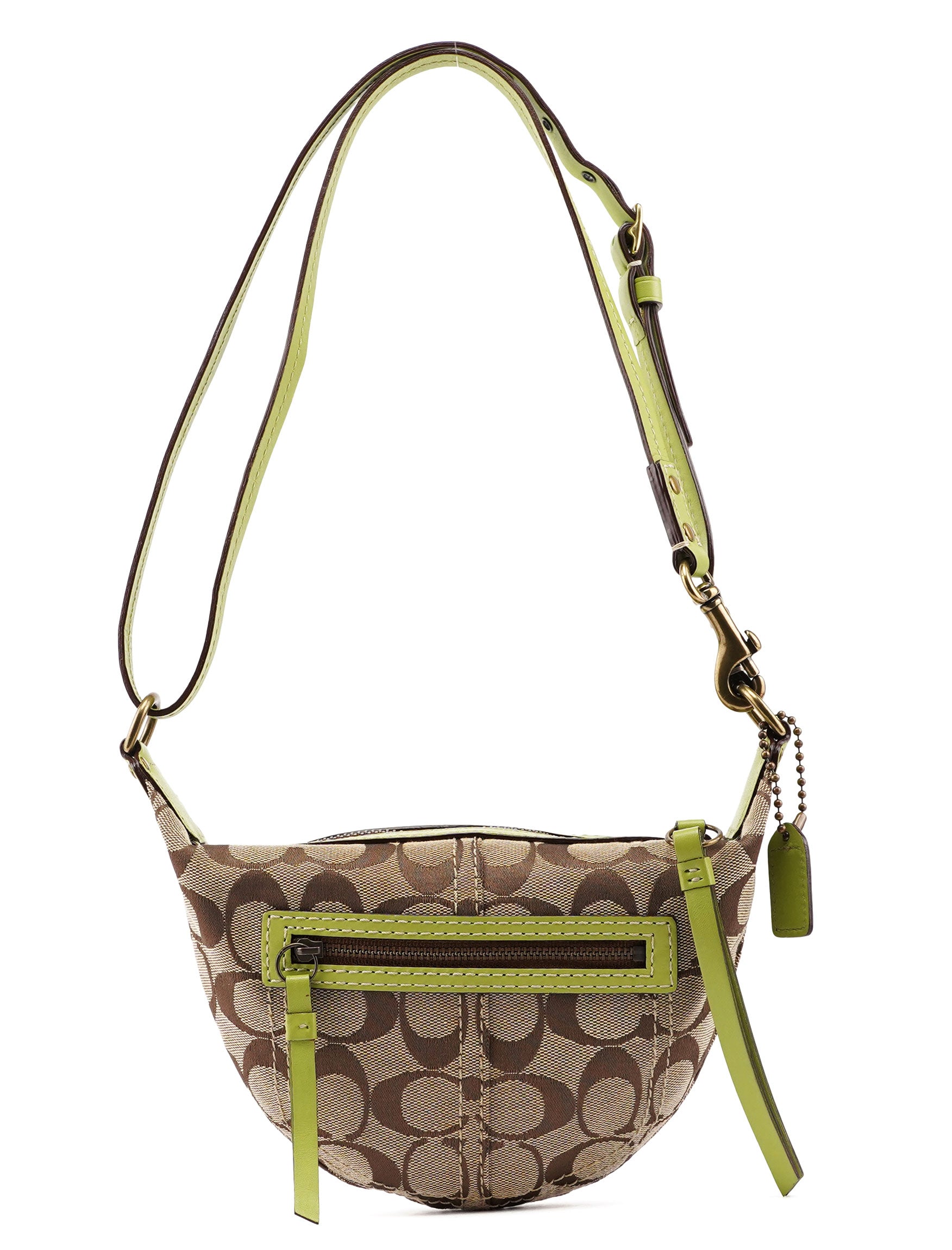 10840 Beige Green Signature C Mini Swing Bag