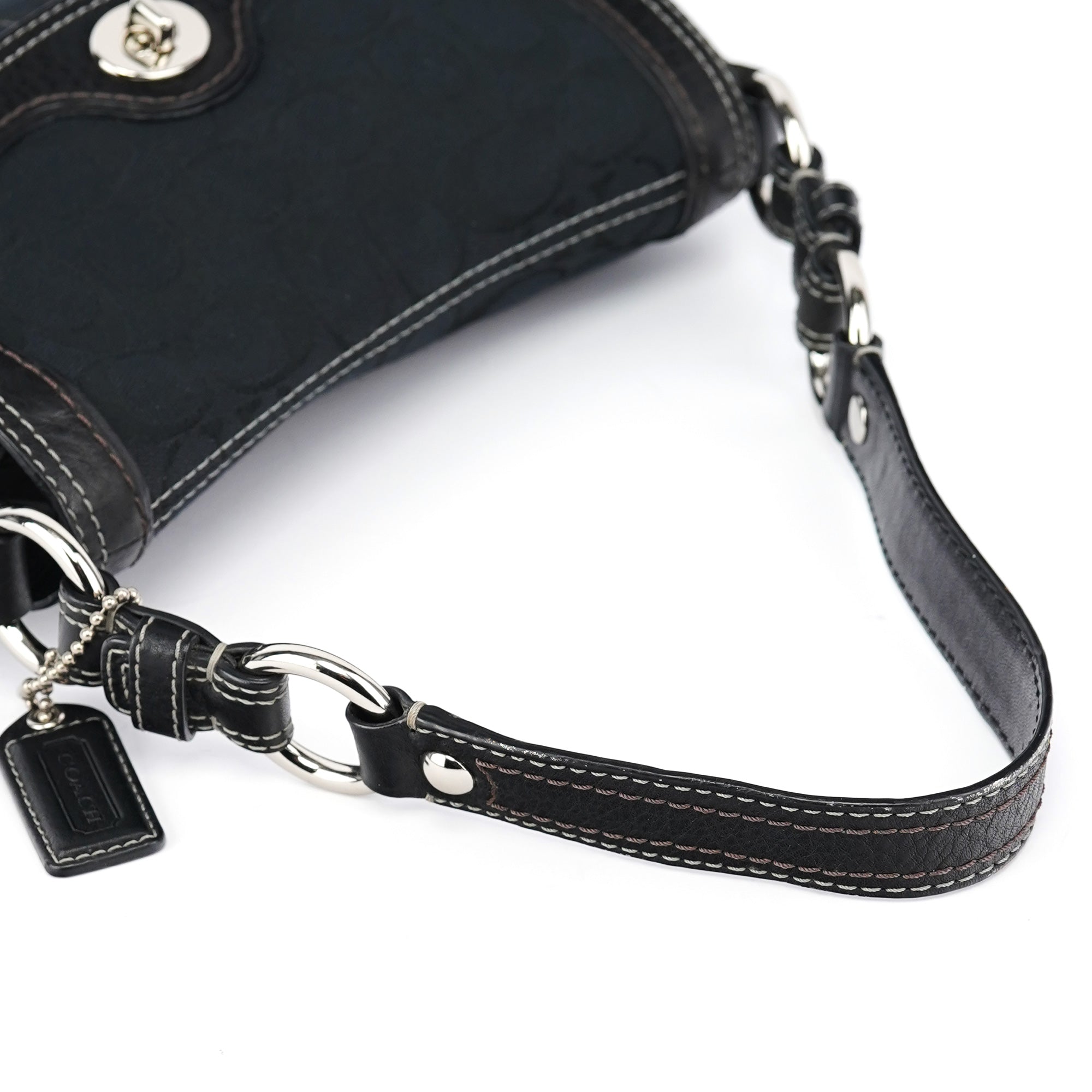 10983 Black Turnlock Shoulder Bag