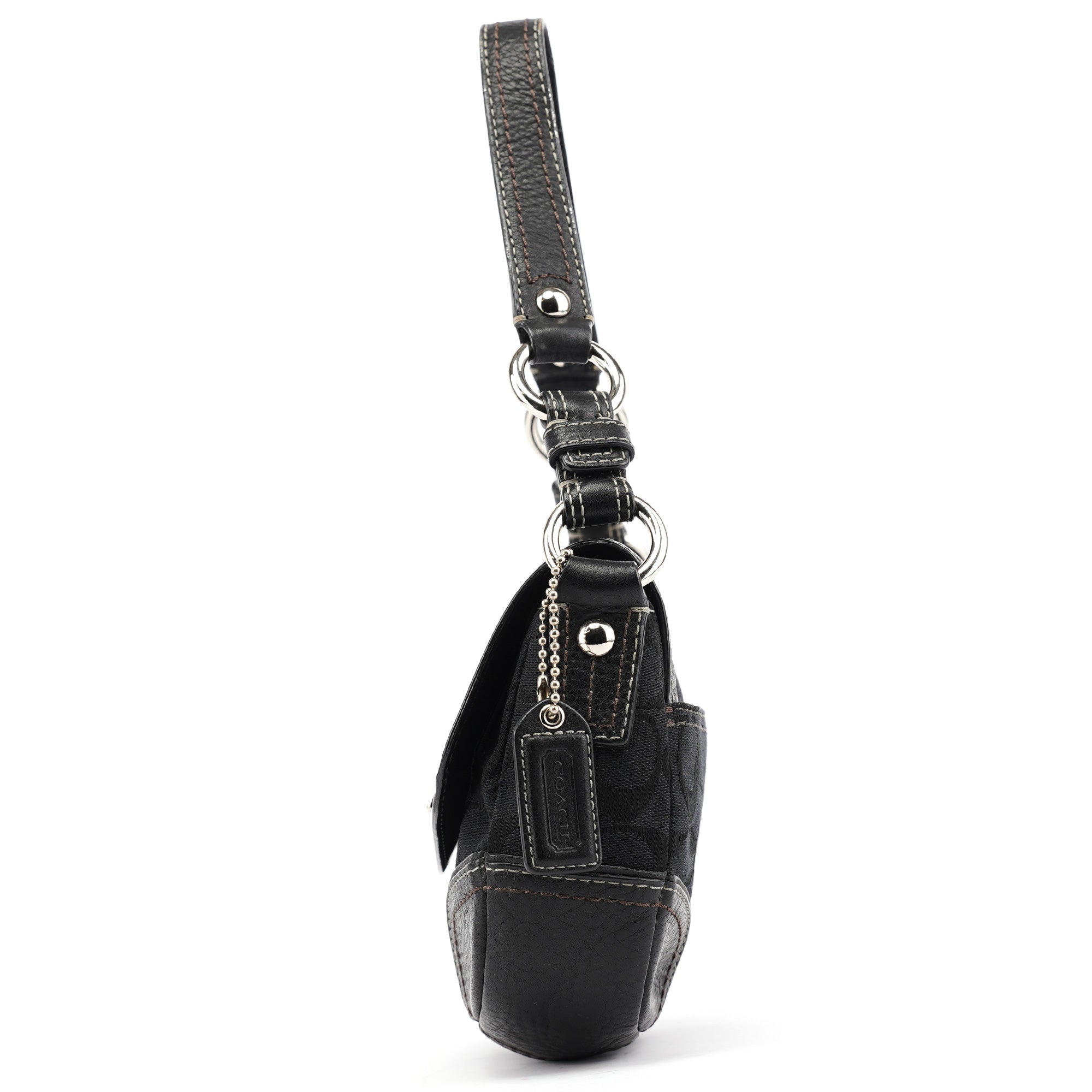 10983 Black Turnlock Shoulder Bag