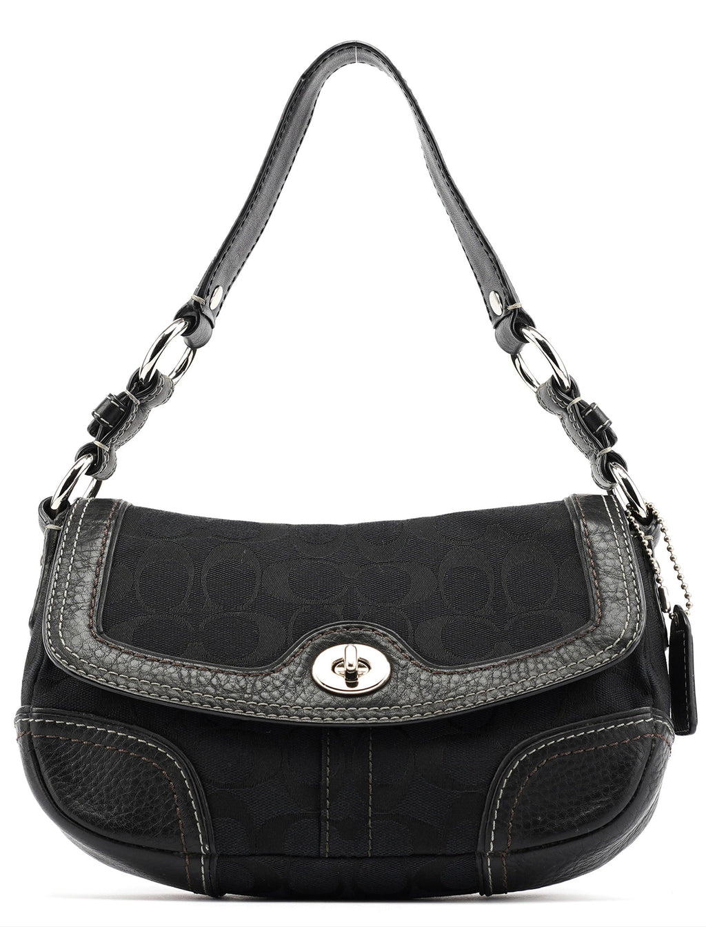 10983 Black Turnlock Shoulder Bag