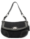 10983 Black Turnlock Shoulder Bag