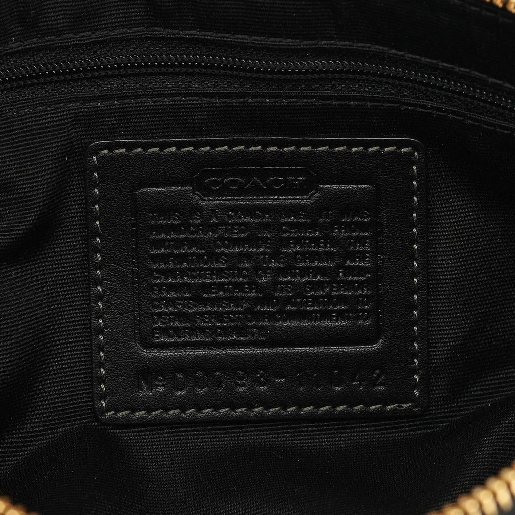 11042 Black Leather Turnlock Shoulder Bag