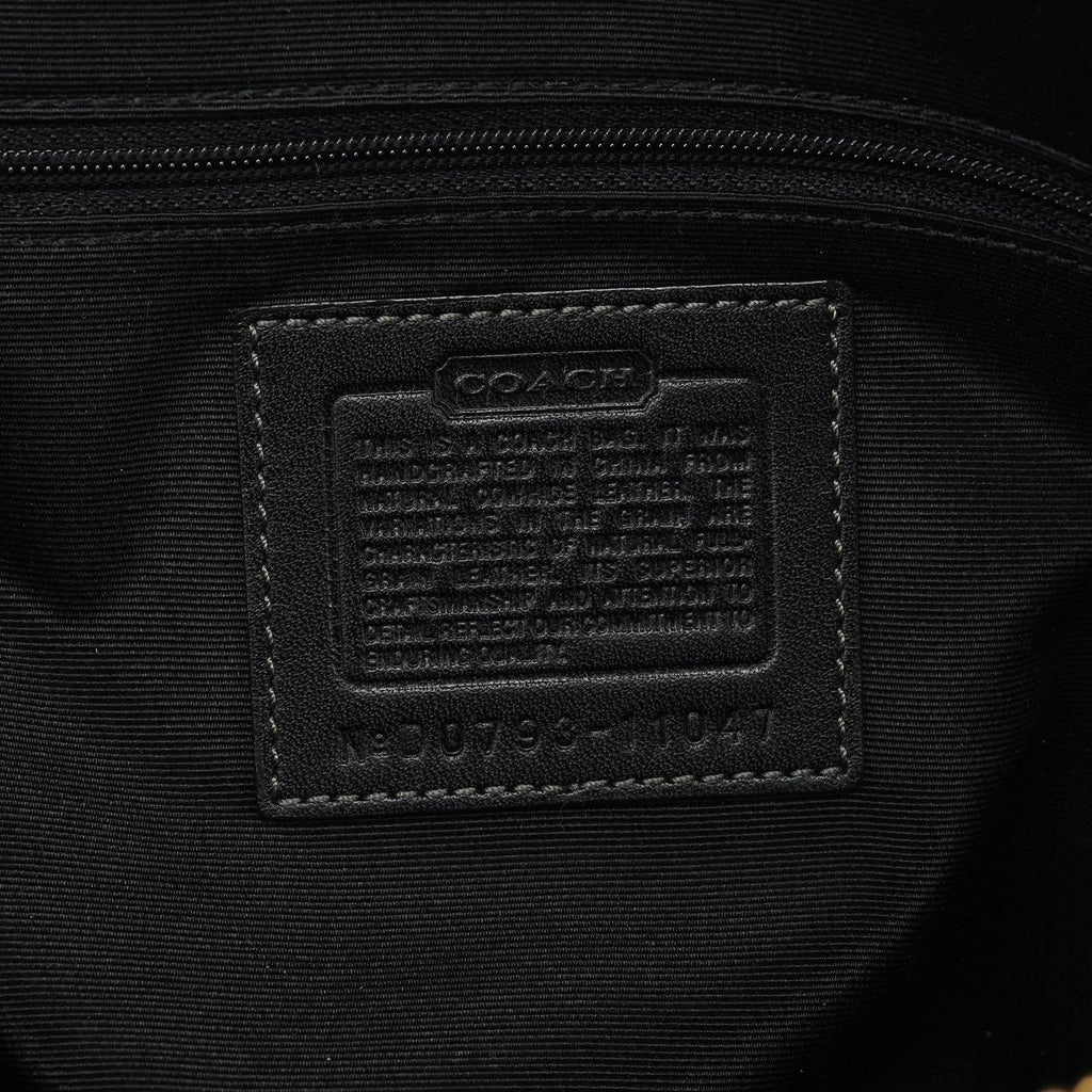 11047 Black Leather Turnlock Tote Bag