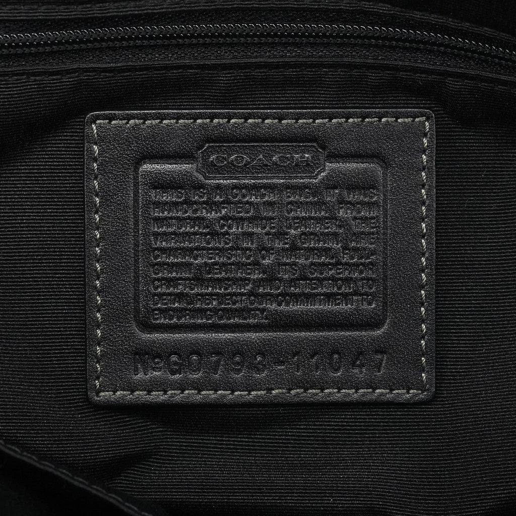 11047 Black Leather Turnlock Tote Bag