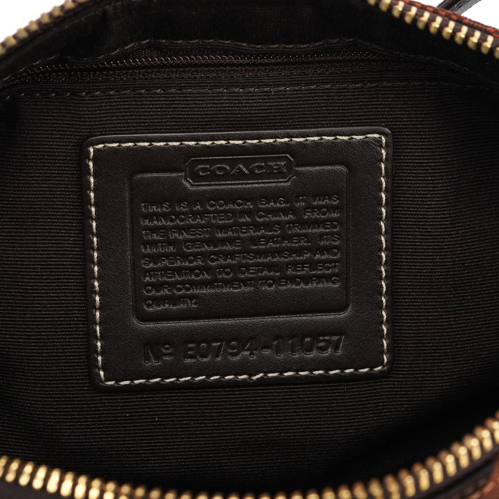 11057 Brown Signature Turnlock Shoulder Bag
