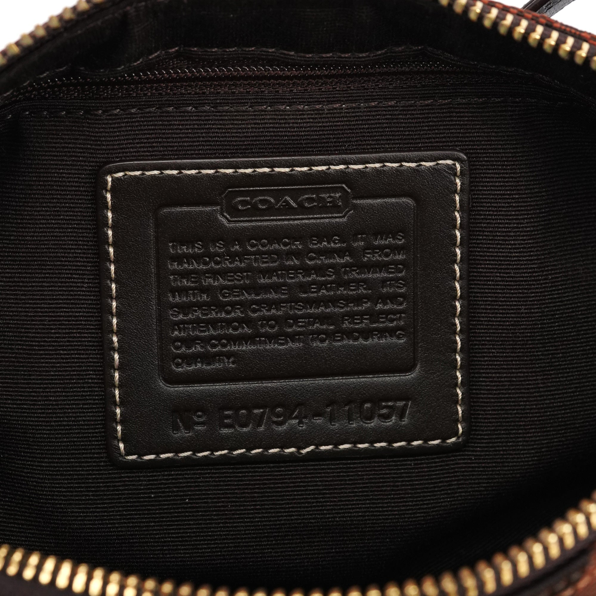 11057 Brown Signature Turnlock Shoulder Bag