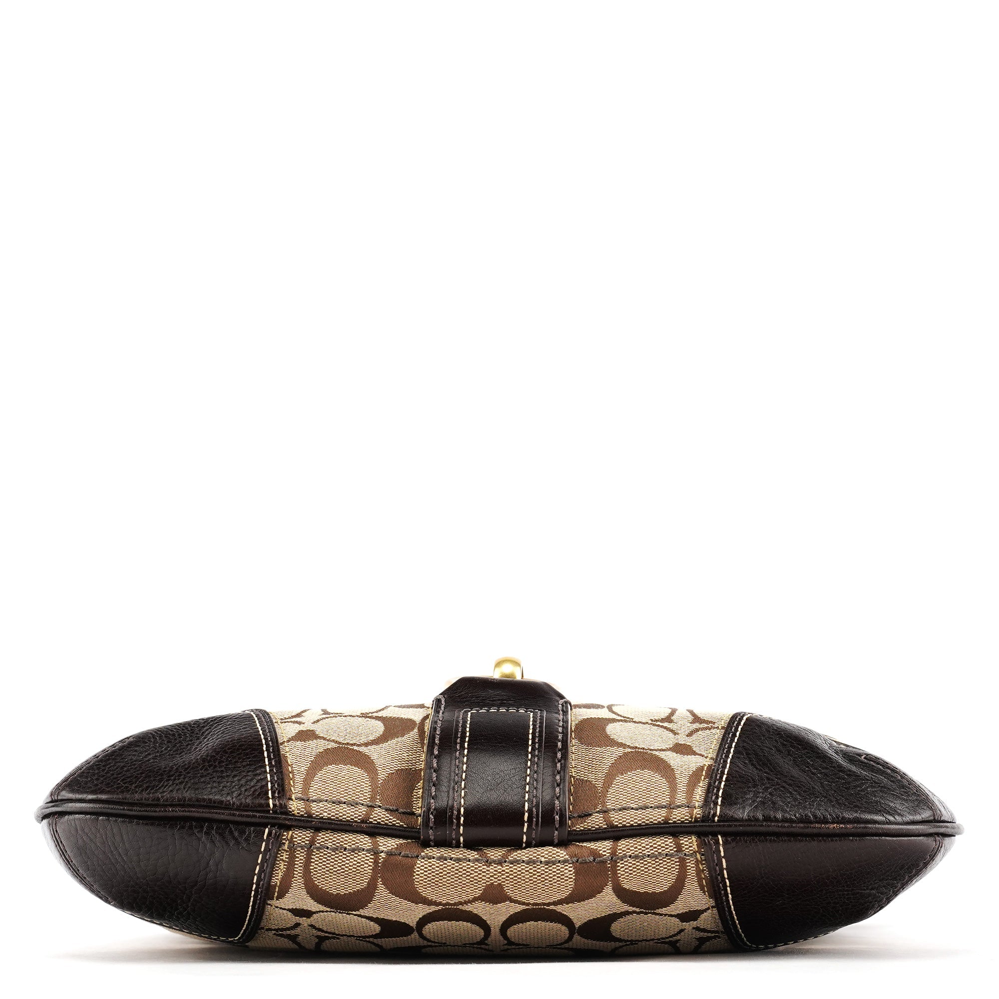 11058 Beige Brown Signature Hamptons Shoulder Bag