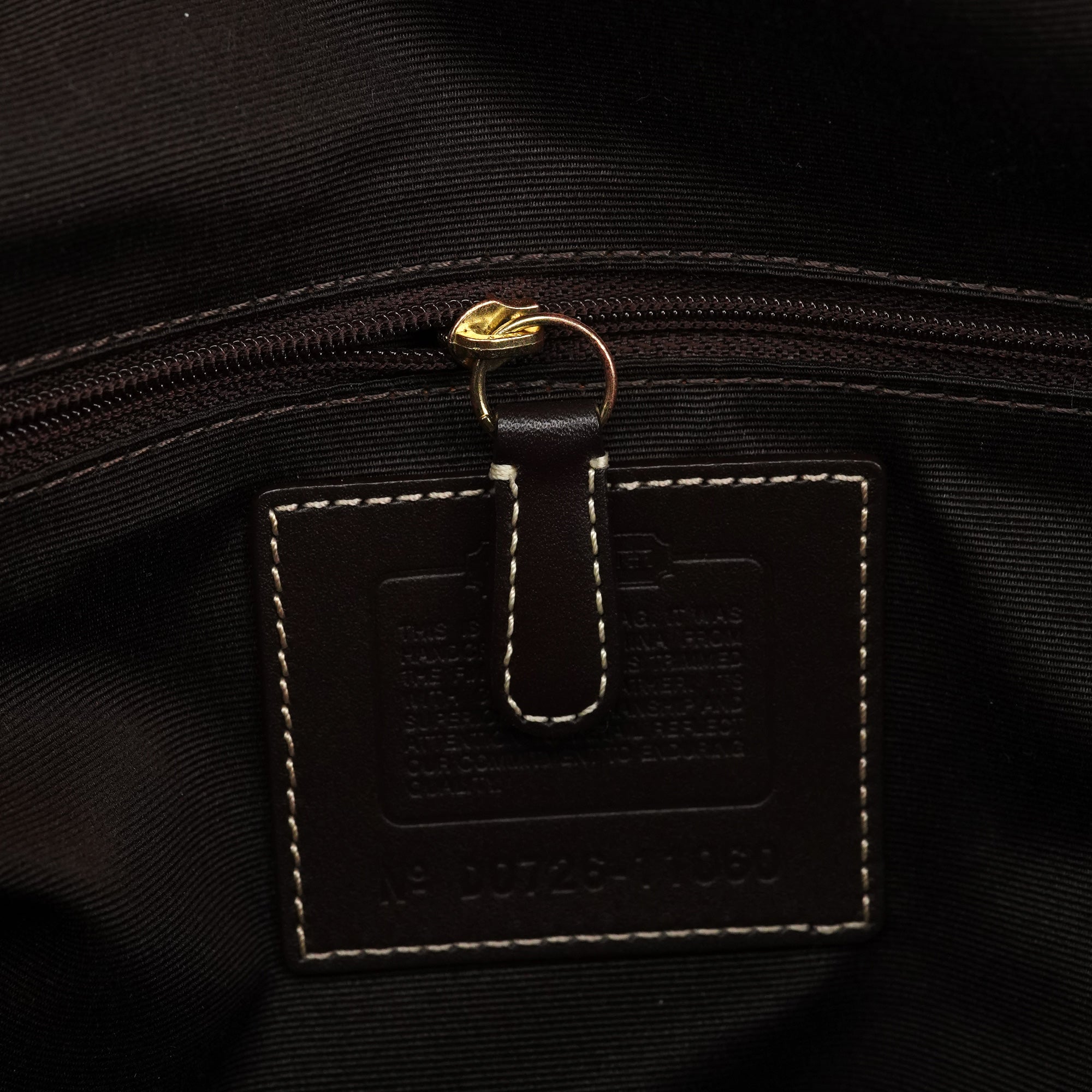 11060 Beige Brown Signature Turnlock Tote Bag