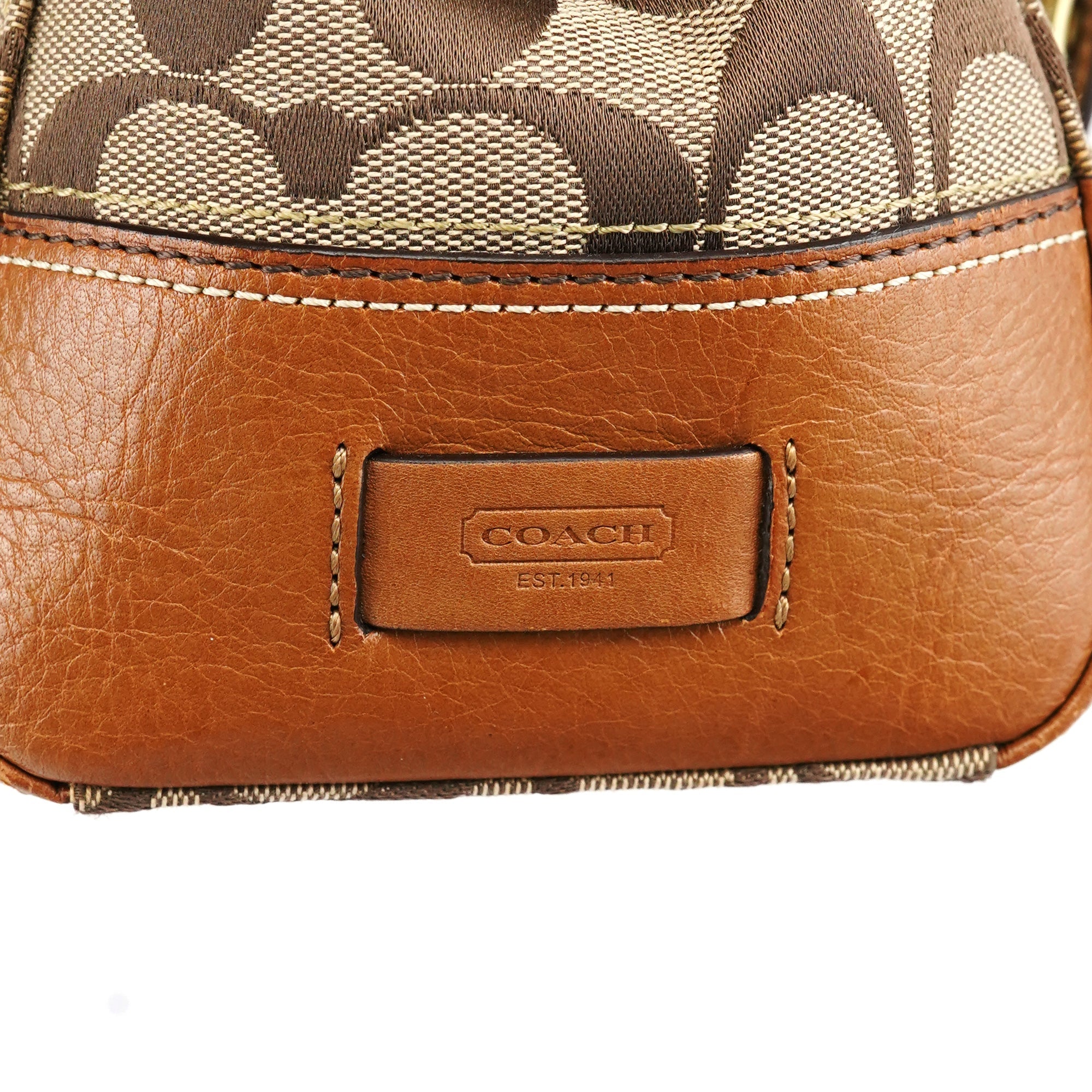 11060 Beige Signature Turnlock Tote Bag