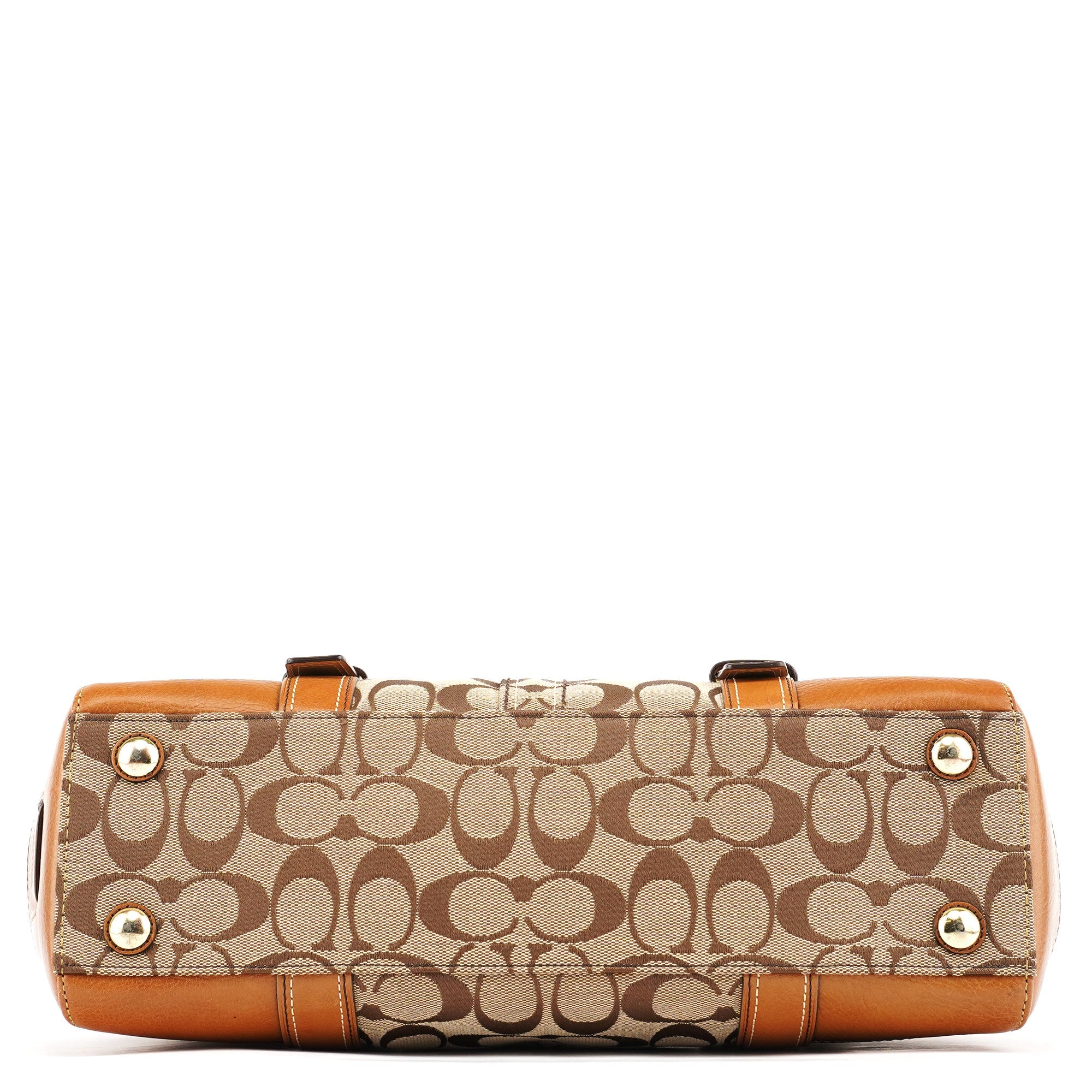 11060 Beige Signature Turnlock Tote Bag