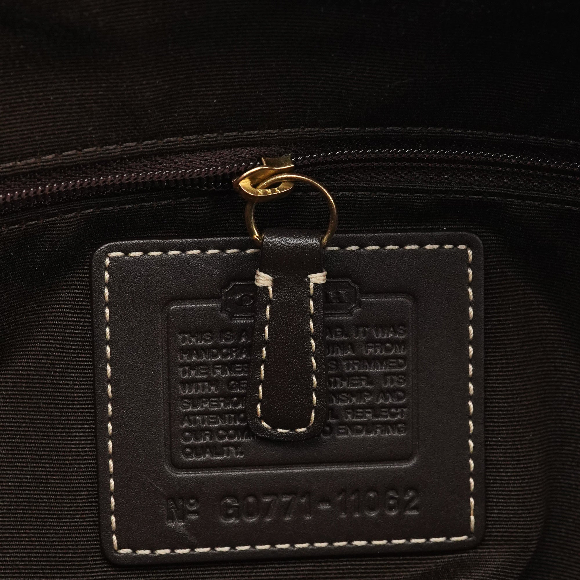 11062 Beige Brown Turnlock Tote Bag