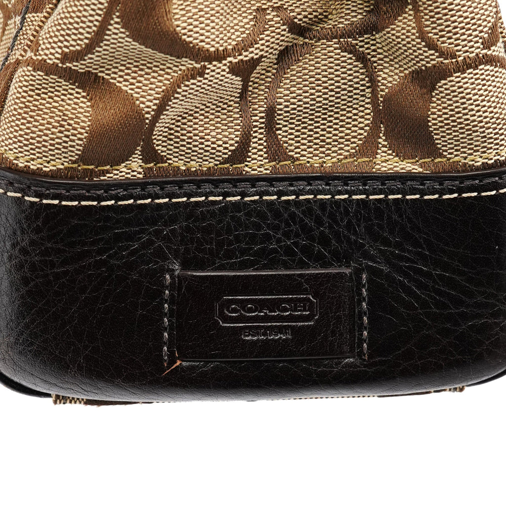 11062 Beige Brown Turnlock Tote Bag