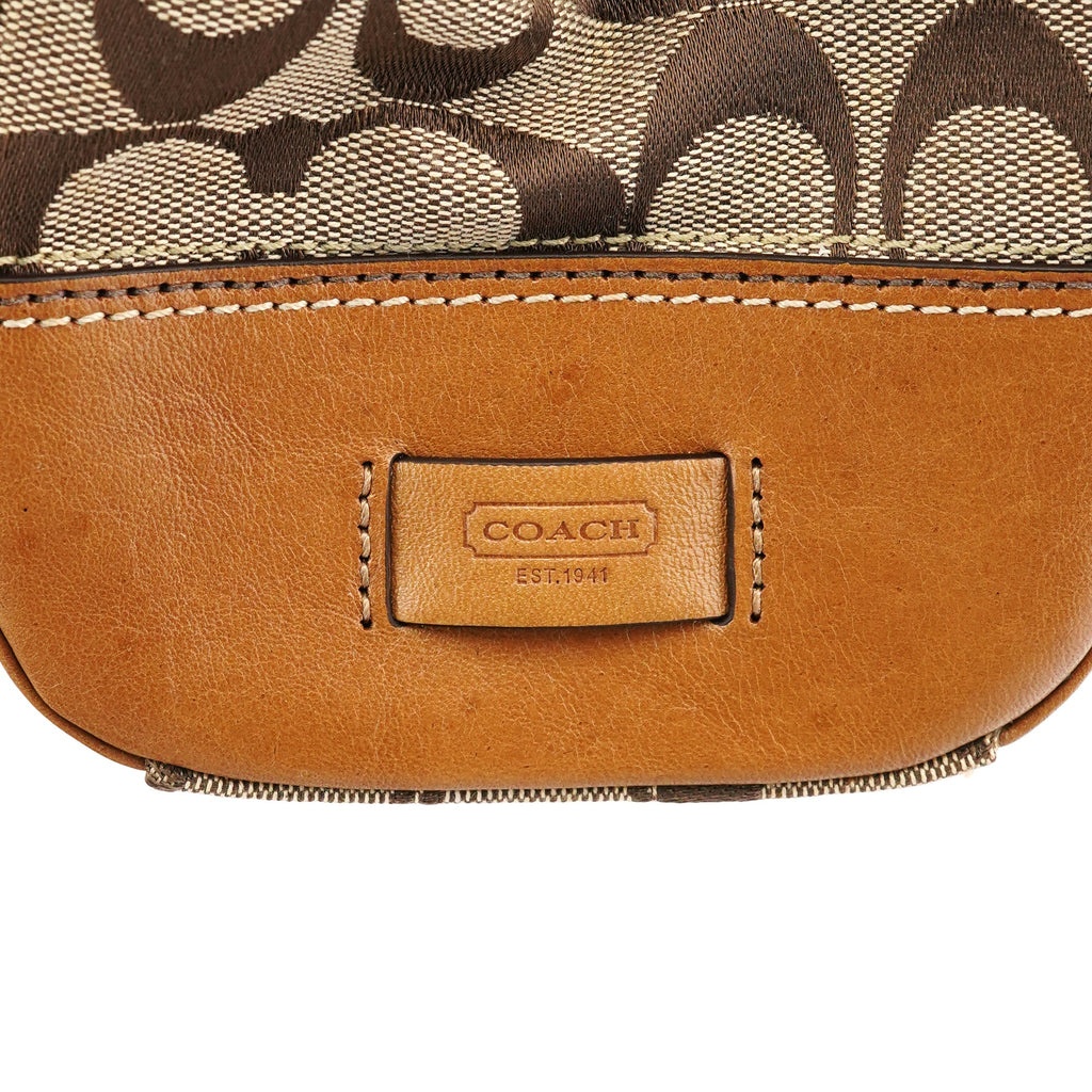 11062 Beige Signature Canvas Turnlock Tote Bag