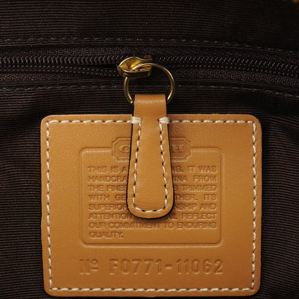 11062 Beige Signature Canvas Turnlock Tote Bag