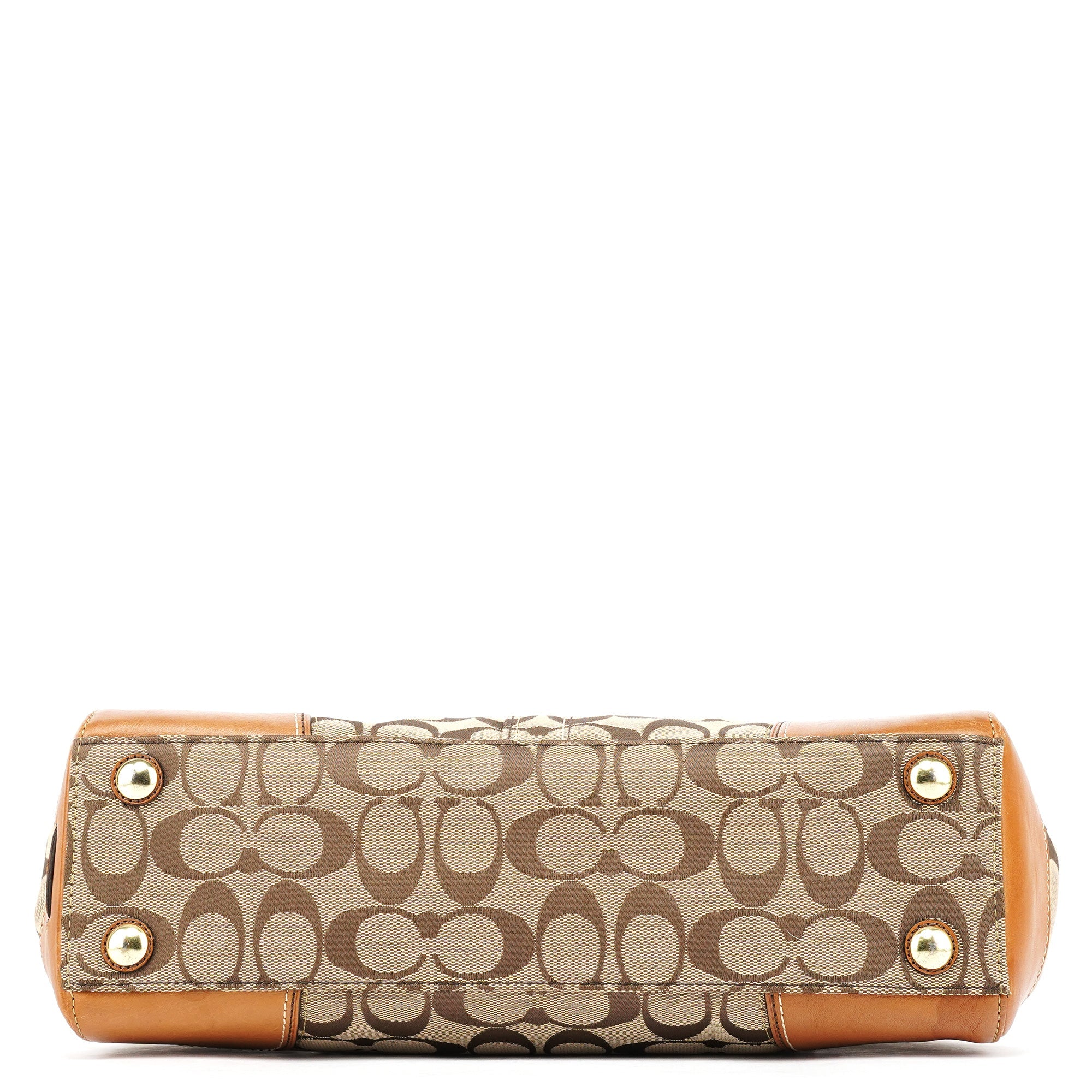 11062 Beige Tan Signature Turnlock Tote Bag
