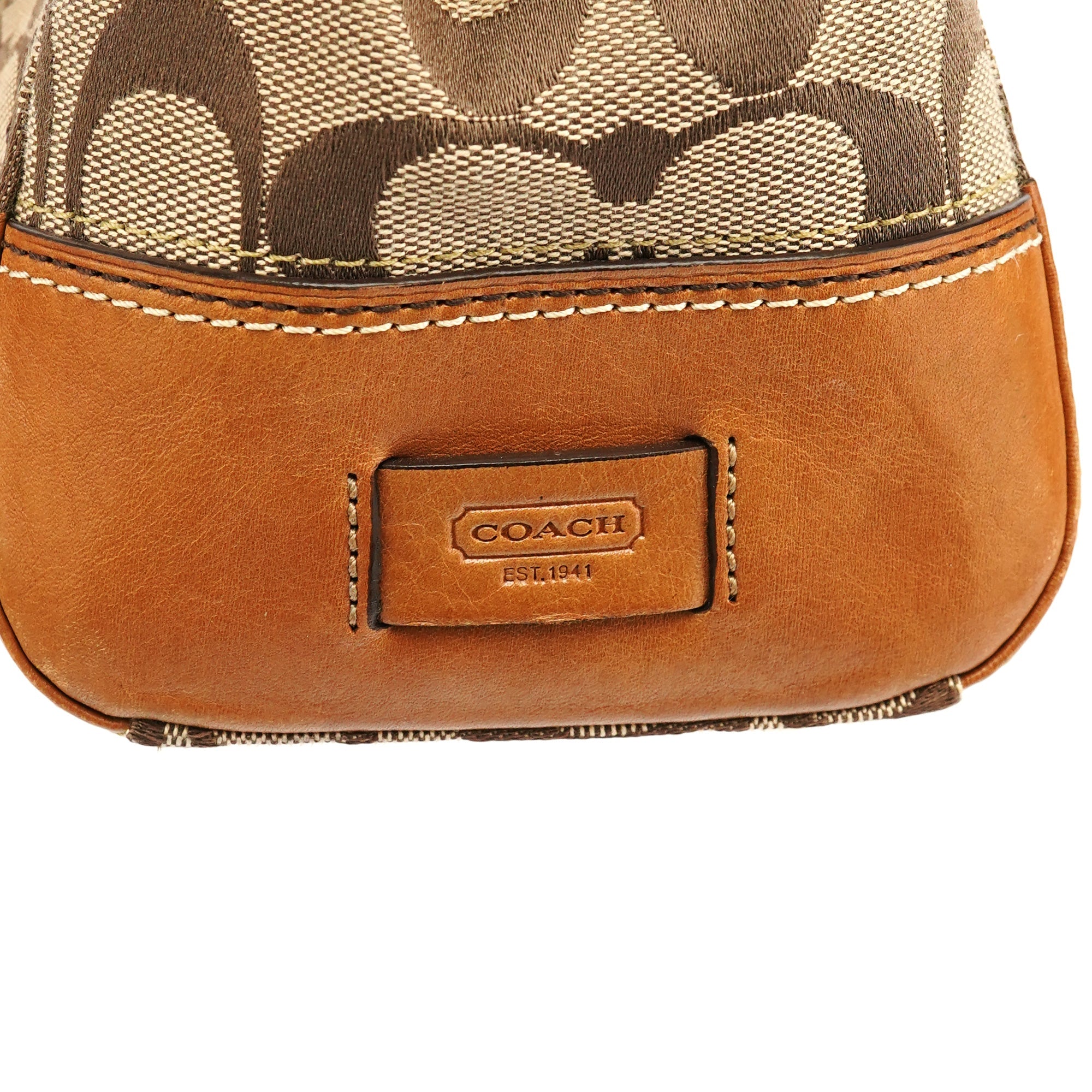 11062 Beige Tan Signature Turnlock Tote Bag